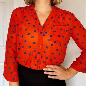 Blouse with polka dots